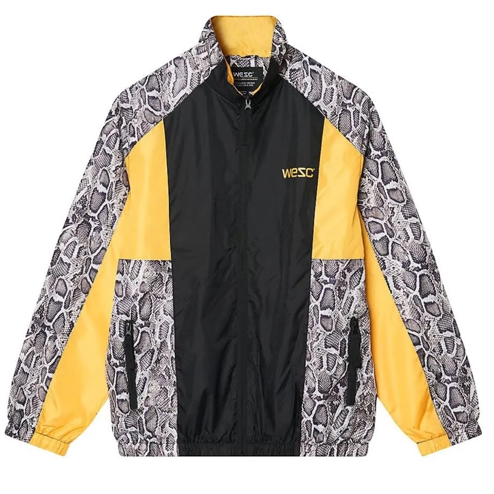 Wesc Black and Yellow Snake Print Windbreaker